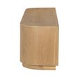 Novero Curved TV Unit - 3 Door - 180cm - Medium - Natural Oak