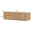 Novero Curved TV Unit - 3 Door - 180cm - Medium - Natural Oak