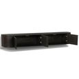 Novero Curved Floating TV Unit - 4 Door - 220cm - Large - Wall Mounted - Espresso Oak