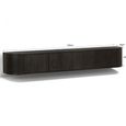 Novero Curved Floating TV Unit - 4 Door - 220cm - Large - Wall Mounted - Espresso Oak