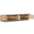 Novero Curved Floating TV Unit - 4 Door - 220cm - Large - Wall Mounted - Natural Oak