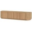 Novero Curved TV Unit - 4 Door - 220cm - Large - Natural Oak