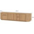 Novero Curved TV Unit - 4 Door - 220cm - Large - Natural Oak