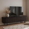 Tobago Curved TV Unit - 4 Door - 210cm - Large - Espresso Oak