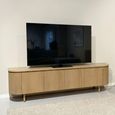 Tobago Curved TV Unit - 4 Door - 210cm - Large - Natural Oak