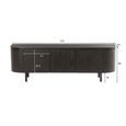 Tobago Curved TV Unit - 3 Door - 170cm - Large - Espresso Oak
