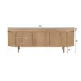 Tobago Curved TV Unit - 3 Door - 170cm - Large - Natural Oak