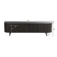 Tobago Curved TV Unit - 4 Door - 210cm - Large - Espresso Oak