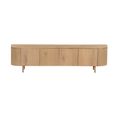 Tobago Curved TV Unit - 4 Door - 210cm - Large - Natural Oak