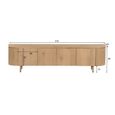 Tobago Curved TV Unit - 4 Door - 210cm - Large - Natural Oak