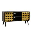Arti TV Unit - 2 Door - Black - Mango Wood