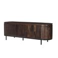Noor Curved Fluted TV Unit - 3 Door - 170cm - Medium - Walnut - Mango Wood