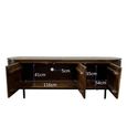 Noor Curved Fluted TV Unit - 3 Door - 170cm - Medium - Walnut - Mango Wood