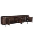 Noor Curved Fluted TV Unit - 4 Door - 210cm - Large - Walnut - Mango Wood
