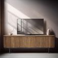Lausanne Curved Fluted TV Unit - 3 Door -170cm - Medium - Natural - Teak Wood