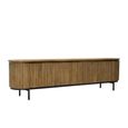 Lausanne Curved Fluted TV Unit - 4 Door - 210cm - Large - Natural - Teak Wood