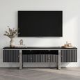 Genoa TV Unit - Storage - Fluted - Grey