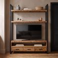 Nairobi TV Cabinet - 3 Drawer - 150cm - Medium - Natural - Rustic Mango Wood