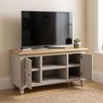 Chateau Standard TV Unit - 2 Door - Grey Painted - Pine