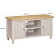 Chateau Standard TV Unit - 2 Door - Grey Painted - Pine