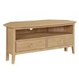 Cotswold Oak Corner TV Unit - 2 Drawer - Natural