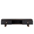 Hunter Black Oak Extra Large TV Unit with Gold Trim