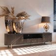Luxor Brushed Brass Ribbed Extra Large Curved TV Unit