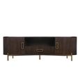 Luxor Brushed Brass Ribbed Extra Large Curved TV Unit