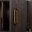 Luxor Brushed Brass Ribbed Extra Large Curved TV Unit