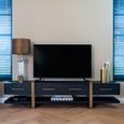 Cambon Dark Oak and Brass Extra Large TV Unit