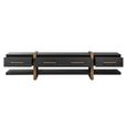 Cambon Dark Oak and Brass Extra Large TV Unit