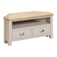 Windermere Painted Corner TV Unit - 2 Drawer - Oyster Grey