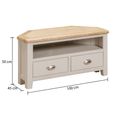 Windermere Painted Corner TV Unit - 2 Drawer - Oyster Grey