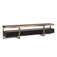 Alexander Jones TV Unit - 3 Drawer - 220cm - Large - Charcoal and Brass