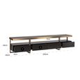 Alexander Jones TV Unit - 3 Drawer - 220cm - Large - Charcoal and Brass