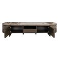 Langford Curved TV Cabinet - 2 Door - 220cm - Large - Brown - Ceramic and Oak