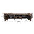 Langford Curved TV Cabinet - 2 Door - 220cm - Large - Brown - Ceramic and Oak