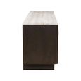Claremont Dark Wood Extra Large Geometric TV Unit with Travertine Top