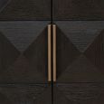 Claremont Dark Wood Extra Large Geometric TV Unit with Travertine Top