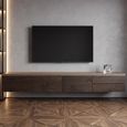 Lachance Floating TV Cabinet - 3 Door - 220cm - Large - Wall Mounted - Brown - Oak