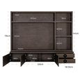 Lachance Floating TV Media Wall Cabinet - 3 Door - 220cm - Large - Wall Mounted - Brown - Oak