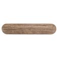 Russo Curved Fluted TV Cabinet - 4 Door - 200cm - Large - Ash Brown - Travertine Top