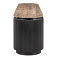 Russo Curved Fluted TV Cabinet - 4 Door - 200cm - Large - Ash Brown - Travertine Top