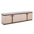 Willox Curved TV Cabinet - 4 Door - 190cm - Beige and Brown - Oak