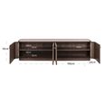 Willox Curved TV Cabinet - 4 Door - 190cm - Beige and Brown - Oak