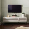 Albion Small TV Unit - 2 Drawer - Stone Grey and Black