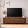 Peony TV Unit - 2 Drawer - Compact - Walnut - Wood