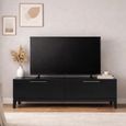 Peony TV Unit - 2 Drawer - Compact - Wenge Black - Wood