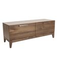 Peony TV Unit - 2 Drawer - Compact - Walnut - Wood