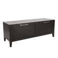 Peony TV Unit - 2 Drawer - Compact - Wenge Black - Wood